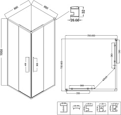 Niagara Душевой уголок Nova 80x80 NG-3622-34 – фотография-13